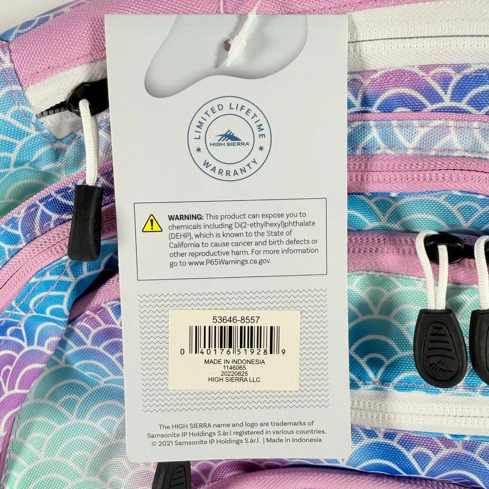 High Sierra Loop Backpack Mermaid Scale School Bag New NWT